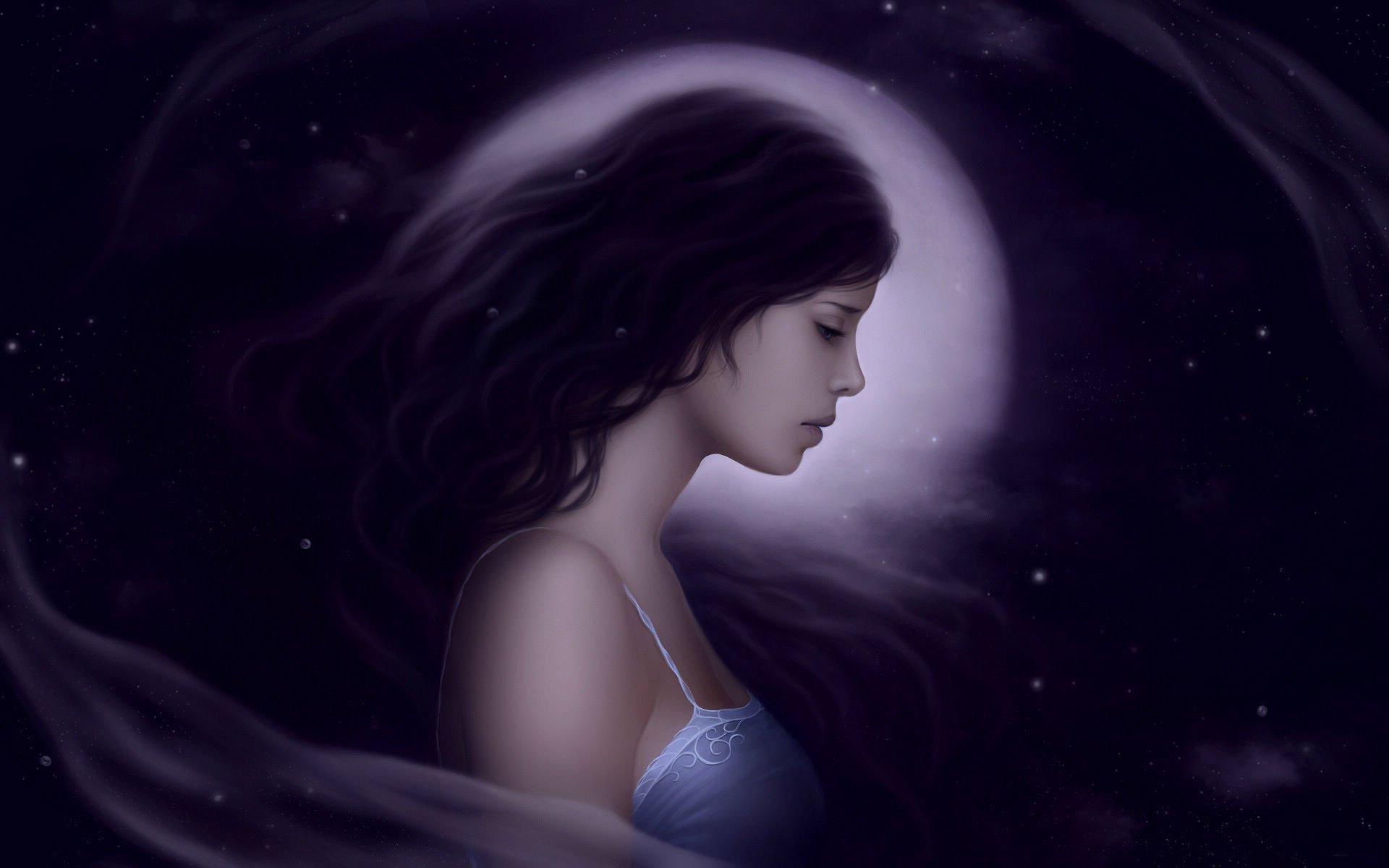 Девочка рай. Богиня Луны Диана. Девушка-Луна. Девушка и ночь. Ночь Луна девушка.